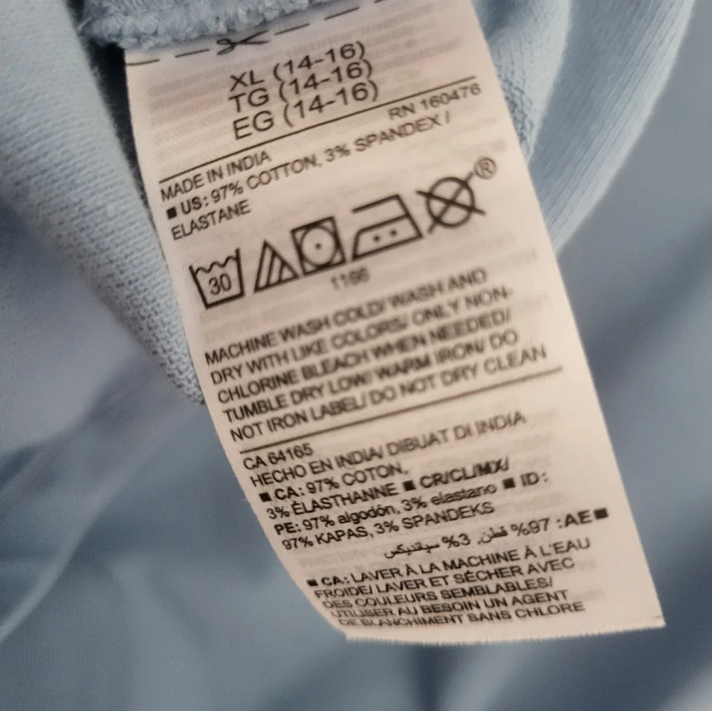 Old Navy Stretch Boys Short Sleeve Polo Light Blue Shirt Size‎ XL 14/16